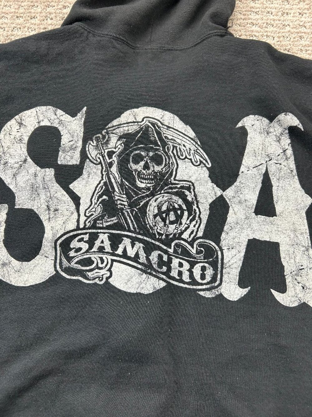 Tv Sons of Anarchy Hoodie Sweatshirt Men 2XL Black Full Zip SAMCRO Road Gear